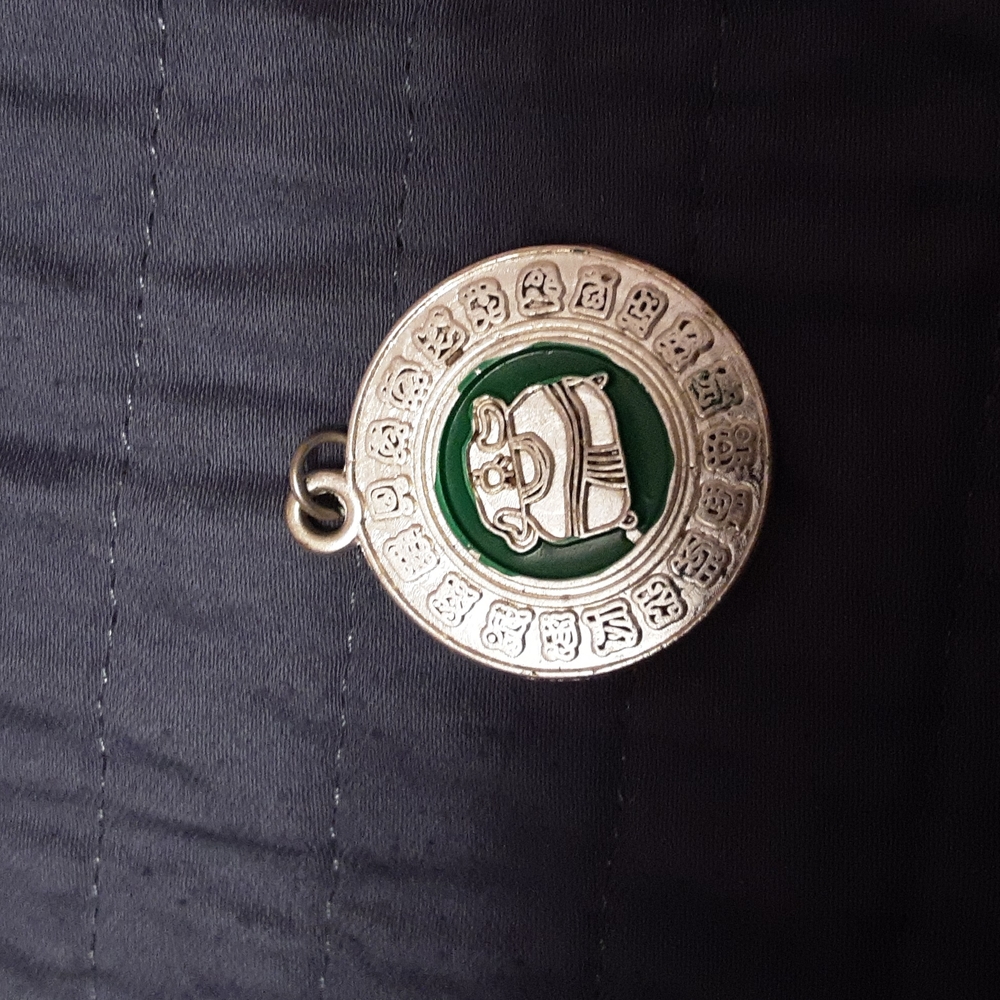 Silver Plated Mayan Zodiac Pendant